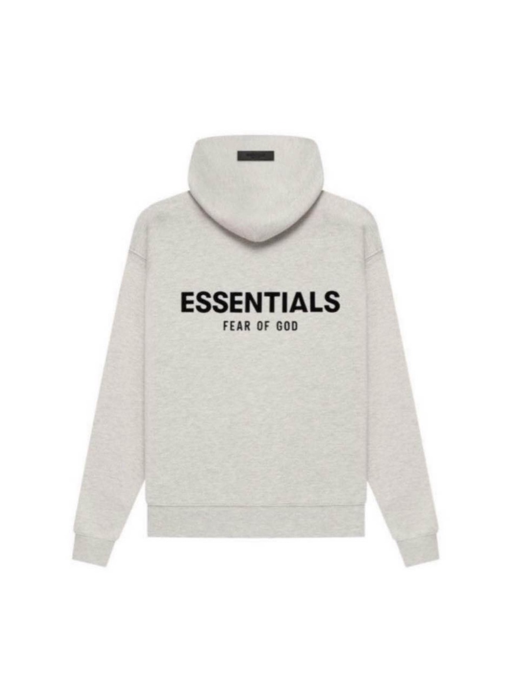 Fear of God Essentials Light Gray Hoodie with Black Logo